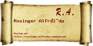 Rosinger Alfréda névjegykártya